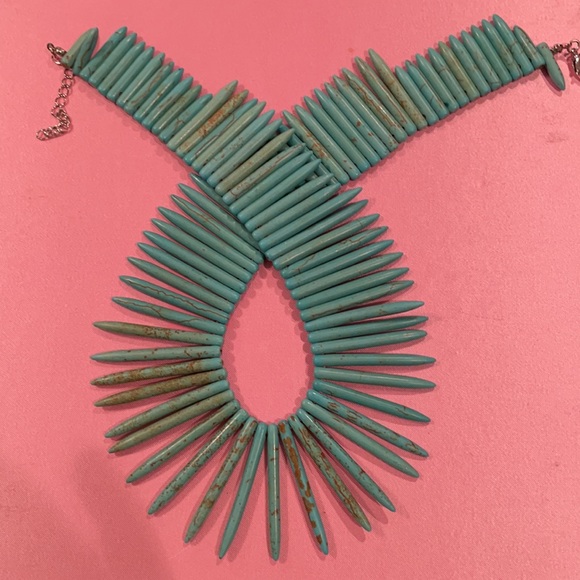 Turquoise stick collar necklace. 17” - Picture 5 of 6